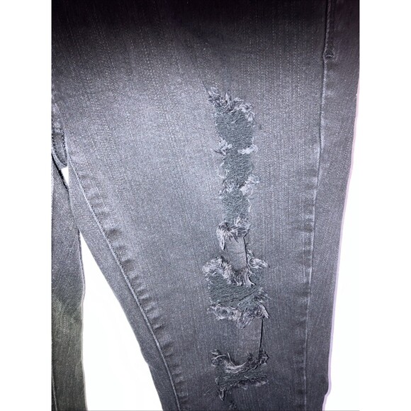 Torrid Jeans 10 R Black Premium Sky high Skinny Distressed Torn Minimalist - Picture 4 of 7